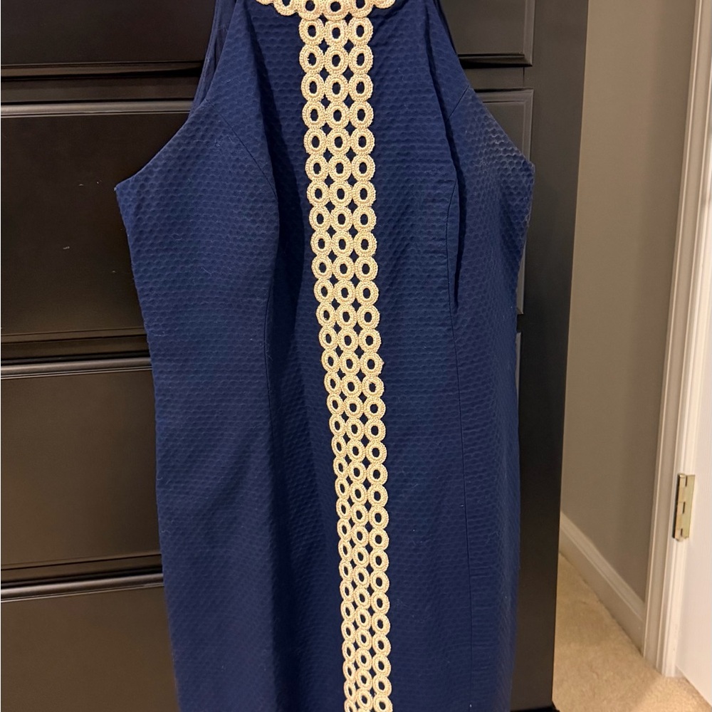 Lilly Pulitzer Navy and Gold Sasha Shift Dress